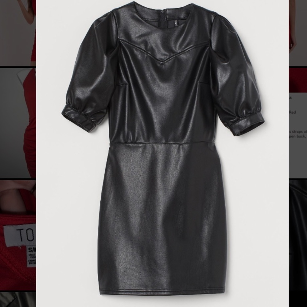 H&M Divided Faux Leather Dress